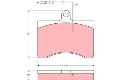 Brake Pad Set, disc brake TRW GDB314