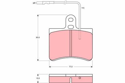 Brake Pad Set, disc brake TRW GDB315