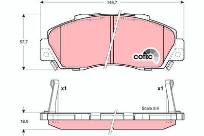 Brake Pad Set, disc brake TRW GDB3177