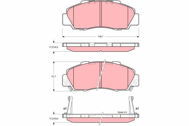 TRW GDB3196 Brake Pad Set, disc brake