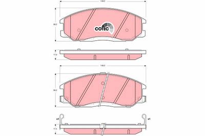 Brake Pad Set, disc brake TRW GDB3244