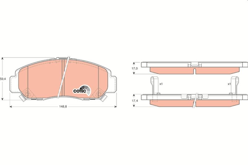 TRW GDB3268 Brake Pad Set, disc brake