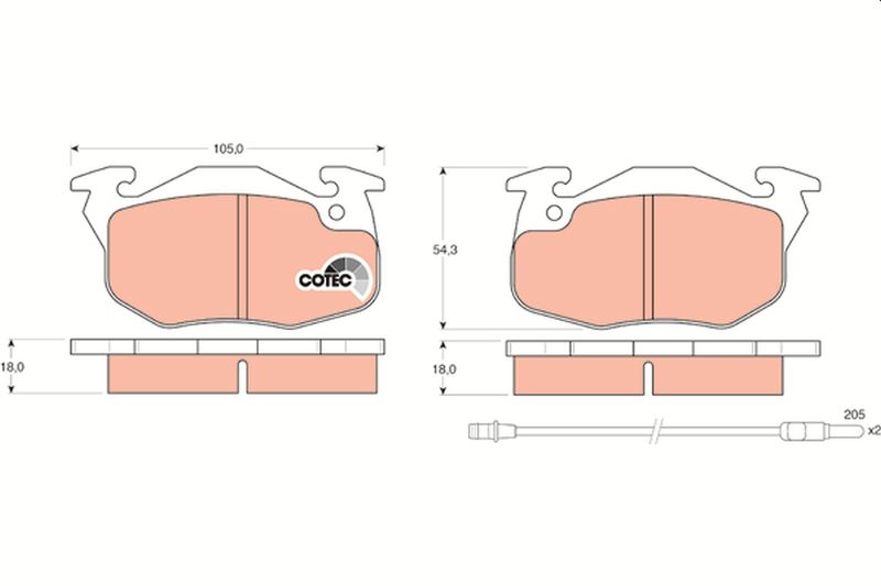 TRW GDB327 Brake Pad Set, disc brake