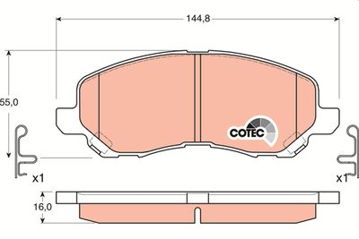 Brake Pad Set, disc brake TRW GDB3287