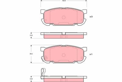 Brake Pad Set, disc brake TRW GDB3303