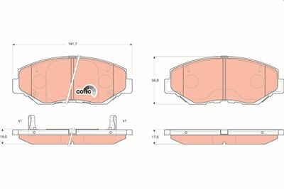 Brake Pad Set, disc brake TRW GDB3325