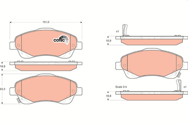 TRW GDB3336 Brake Pad Set, disc brake