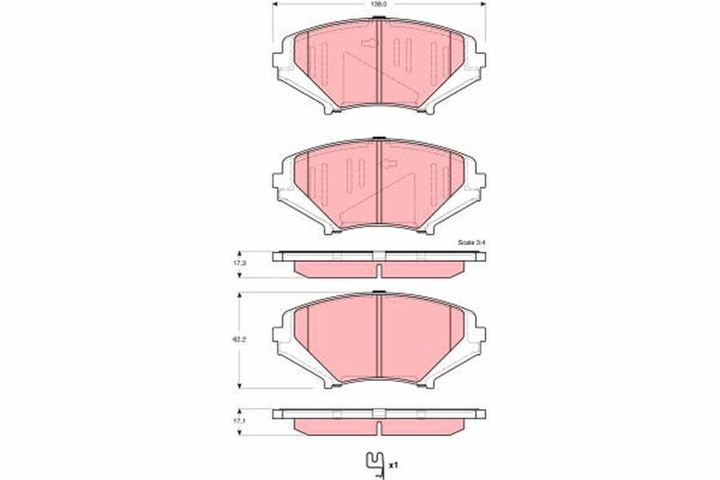 TRW GDB3356 Brake Pad Set, disc brake