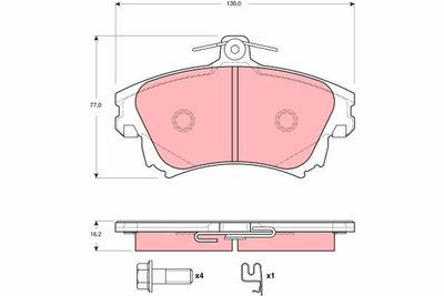 Brake Pad Set, disc brake TRW GDB3389