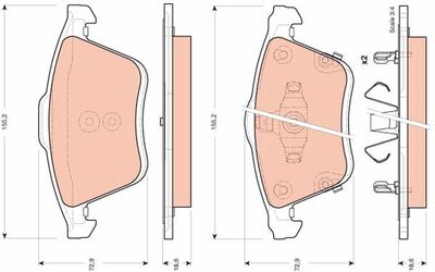 Brake Pad Set, disc brake TRW GDB3400