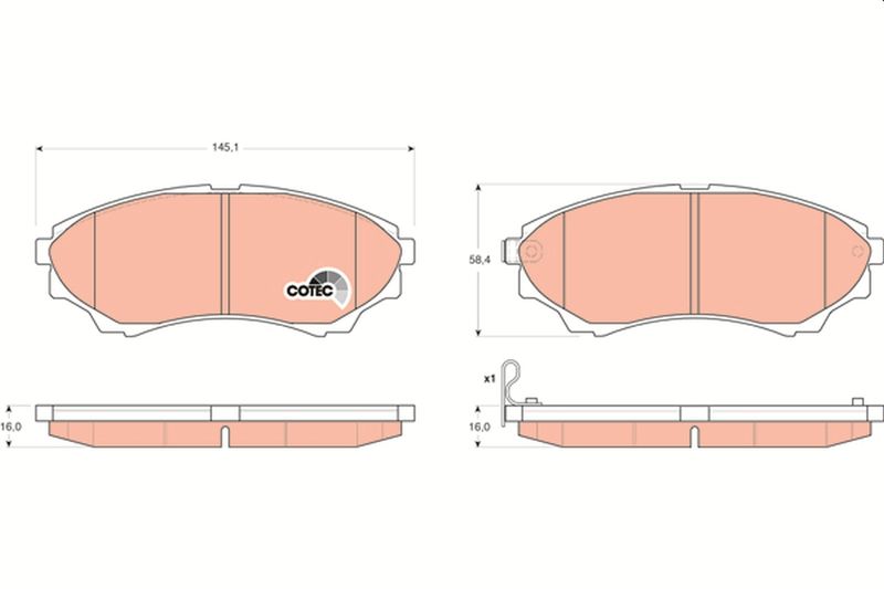 TRW GDB3403 Brake Pad Set, disc brake