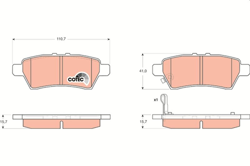 TRW GDB3405 Brake Pad Set, disc brake