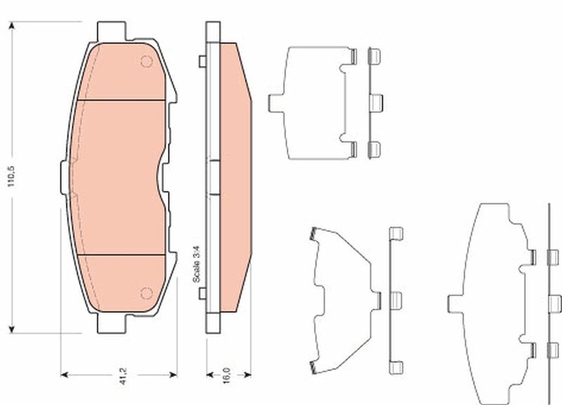 TRW GDB3406 Brake Pad Set, disc brake
