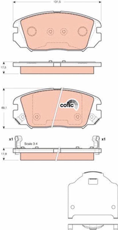 TRW GDB3409 Brake Pad Set, disc brake