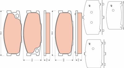 Brake Pad Set, disc brake TRW GDB3423