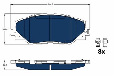 Brake Pad Set, disc brake TRW GDB3424BTE