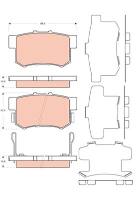 Brake Pad Set, disc brake TRW GDB3447