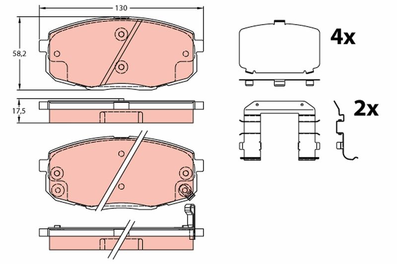 TRW GDB3450 Brake Pad Set, disc brake