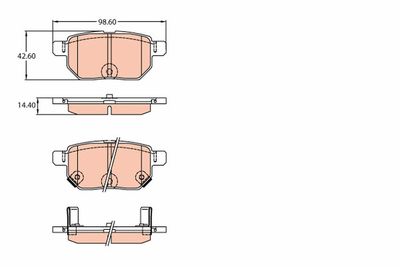 Brake Pad Set, disc brake TRW GDB3454