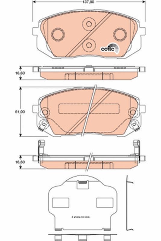 TRW GDB3461 Brake Pad Set, disc brake