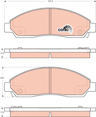 Brake Pad Set, disc brake TRW GDB3466