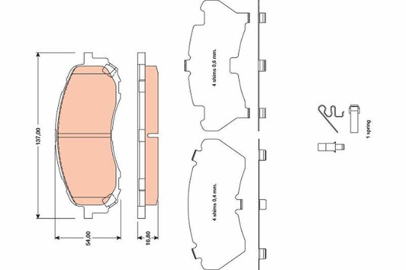 TRW GDB3469 Brake Pad Set, disc brake