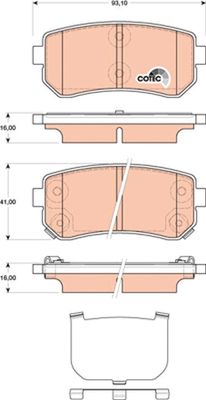 Brake Pad Set, disc brake TRW GDB3474