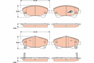 Brake Pad Set, disc brake TRW GDB3479