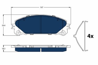 Brake Pad Set, disc brake TRW GDB3484BTE
