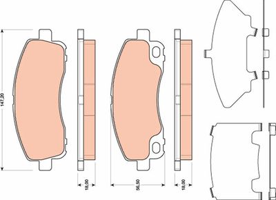 Brake Pad Set, disc brake TRW GDB3487