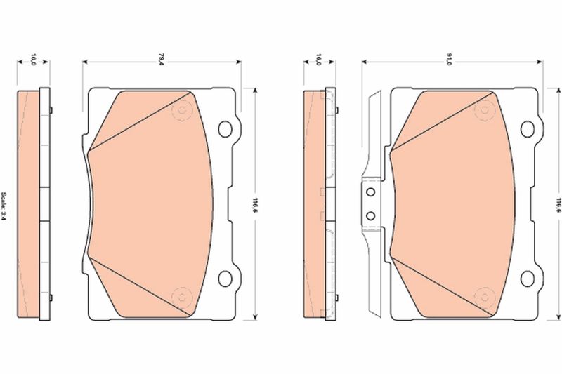TRW GDB3498 Brake Pad Set, disc brake