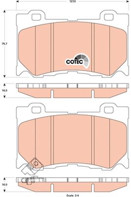 Brake Pad Set, disc brake TRW GDB3505