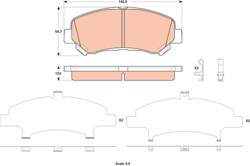 TRW GDB3521 Brake Pad Set, disc brake