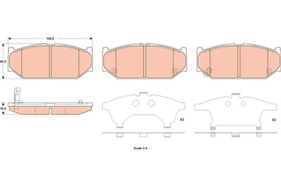 Brake Pad Set, disc brake TRW GDB3522