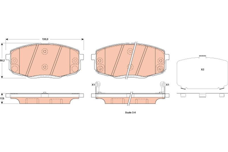 TRW GDB3523 Brake Pad Set, disc brake