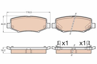 Brake Pad Set, disc brake TRW GDB3565