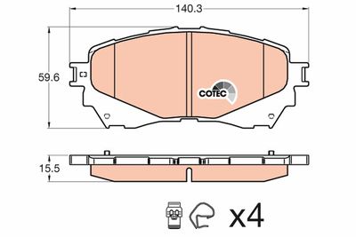 Brake Pad Set, disc brake TRW GDB3580