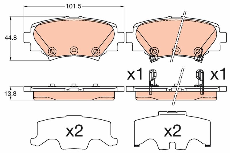 TRW GDB3593 Brake Pad Set, disc brake