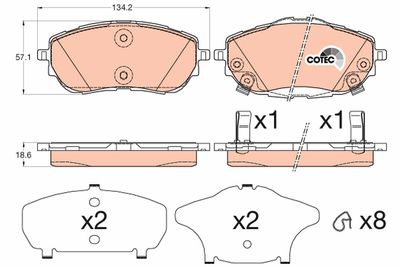 Brake Pad Set, disc brake TRW GDB3598
