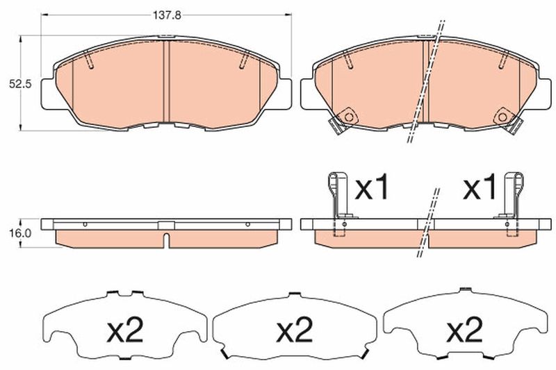 TRW GDB3609 Brake Pad Set, disc brake