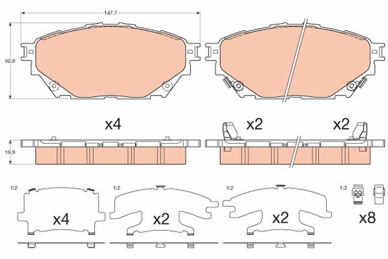 TRW GDB3611 Brake Pad Set, disc brake