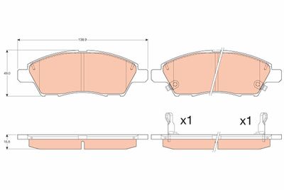 Brake Pad Set, disc brake TRW GDB3613