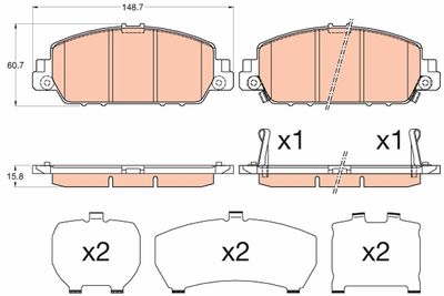 Brake Pad Set, disc brake TRW GDB3615