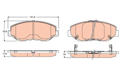 Brake Pad Set, disc brake TRW GDB3627