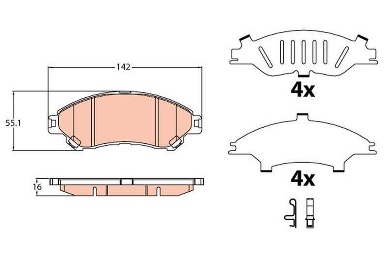 TRW GDB3633 Brake Pad Set, disc brake