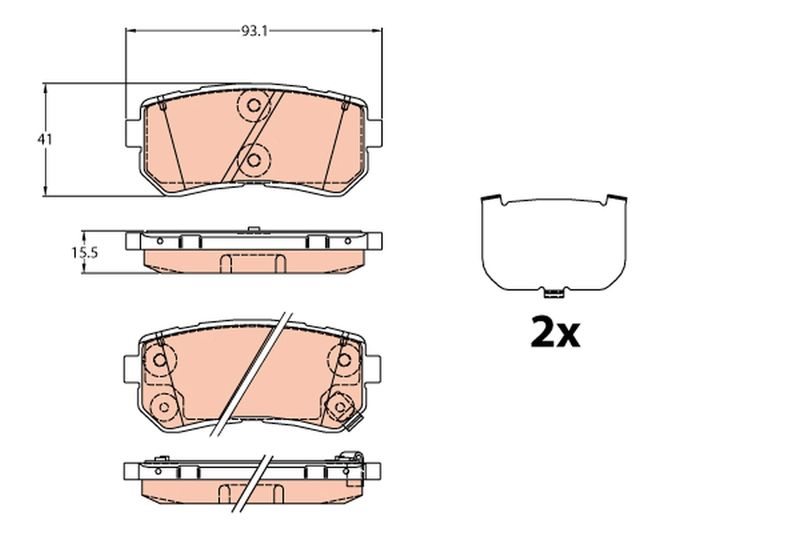 TRW GDB3636 Brake Pad Set, disc brake