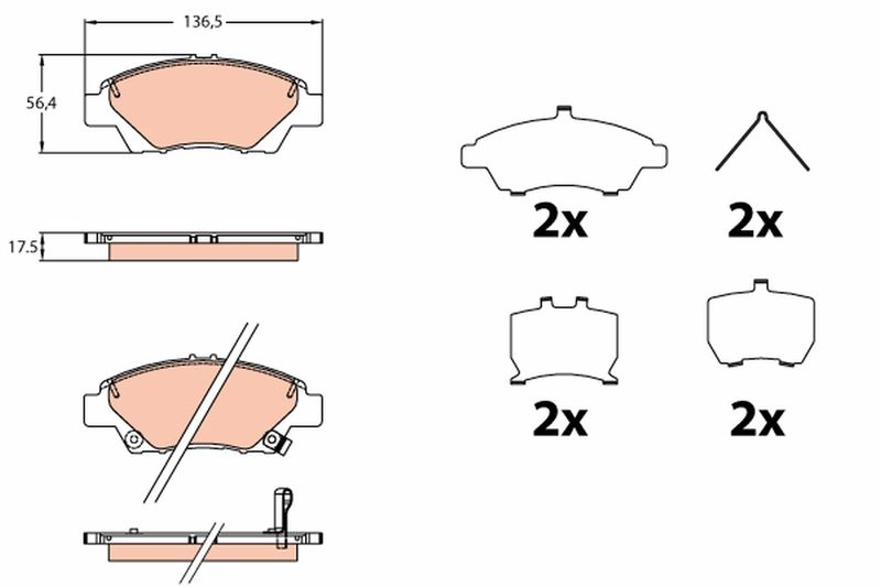 TRW GDB3643 Brake Pad Set, disc brake