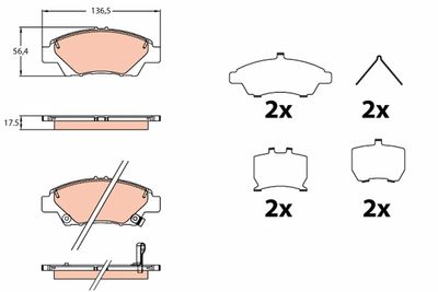 Brake Pad Set, disc brake TRW GDB3643