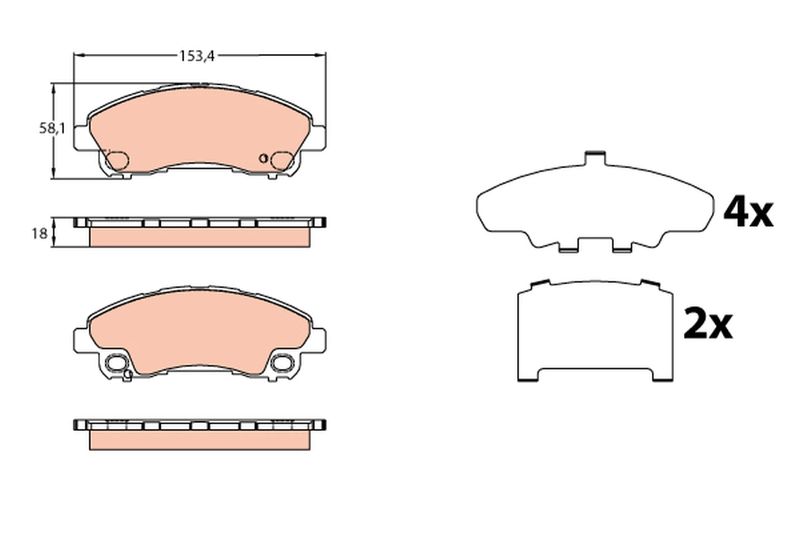 TRW GDB3644 Brake Pad Set, disc brake