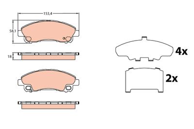 Brake Pad Set, disc brake TRW GDB3644